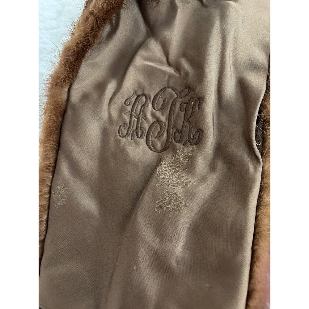 Hertzberg Furs Vintage Brown Mink Fur Stole Wrap Shrug Capelet Mahogany - Picture 8 of 10